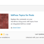 bbPress Topics for Posts Plugin Can Post Your Posts into bbPress Forum as Topic