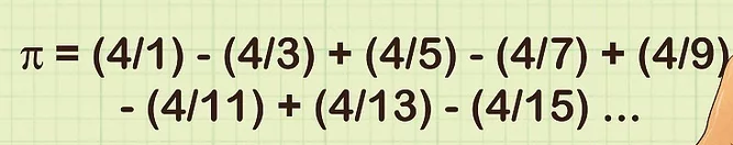 One method of calculating π using an infinite series is to employ the Leibniz series. The formula for the Leibniz series is as follows: